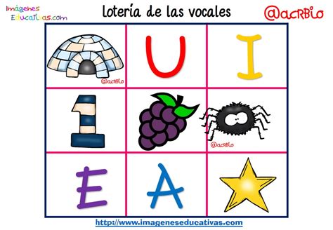 Lotería Bingo De Las Vocales 11 Imagenes Educativas