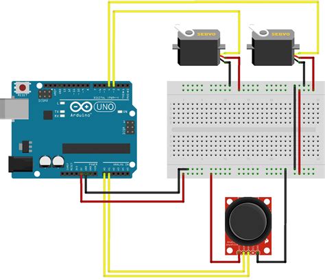 Project Servos Using A Joystick Thumbstick Arduino Arduino Code For