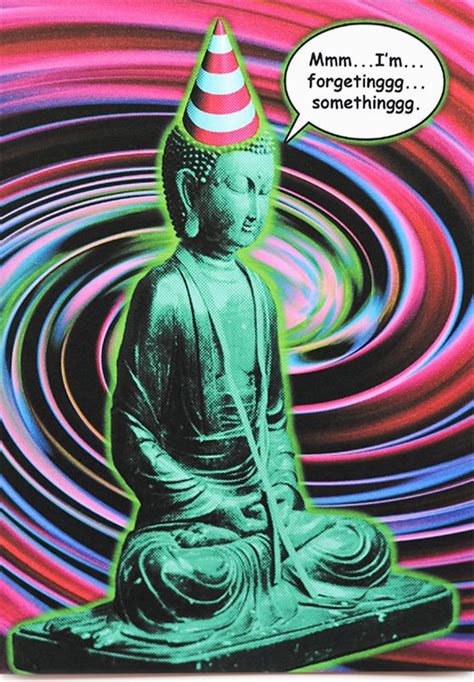 Psychedelic Birthday Card Funny Buddha Belated Birthday Card Is Crafted
