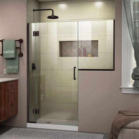 Unidoor X 53 53 1 2 In W X 72 In H Frameless Hinged Shower Door