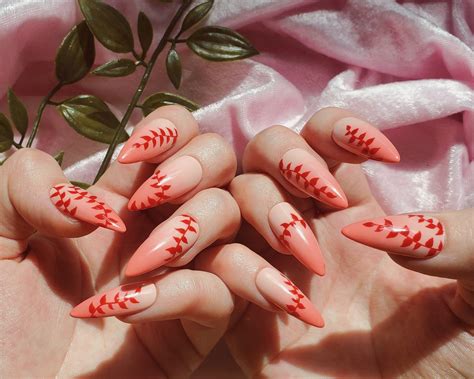 Nezuko Scarlet Hand Painted Press On Nails - munimoro.gob.pe