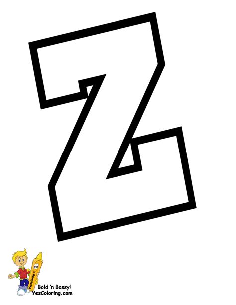 The Letter Z Is Outlined In Black And White