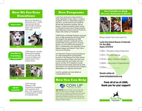 Lucky Day Animal Rescue Colorado Brochure On Behance