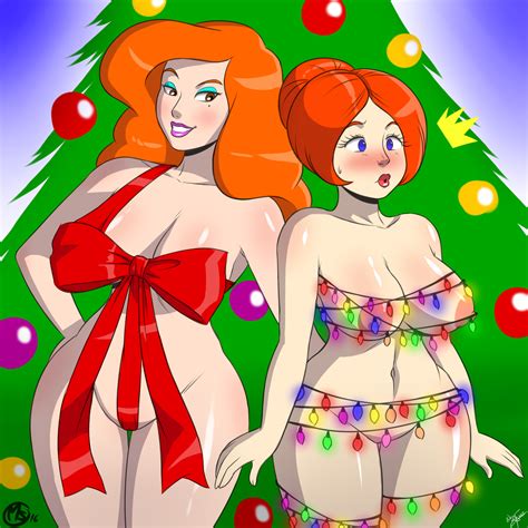 Rule 34 2girls Aeolus06 Areola Bimbo Blush Breasts Busty Christmas