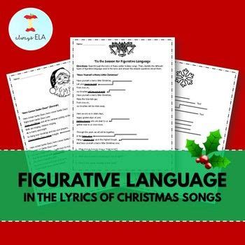 Check out this figurative language worksheet. Secondary English Christmas Worksheets Figurative Language in the Lyrics of Christmas Songs Ho ...