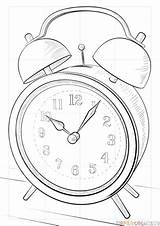 Clock Alarm Drawing Draw Step Kids Drawings Realistic Tutorials Pencil Line Beginners Sketches Tornado Cartoon Fountain Doodle Getdrawings sketch template