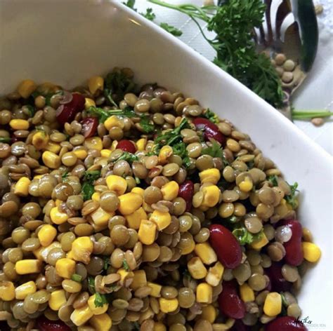 In a large bowl, cover the lentils with boiling water and allow to sit for 15 minutes. Basic Lentil Salad | Heather Mangieri Nutrition