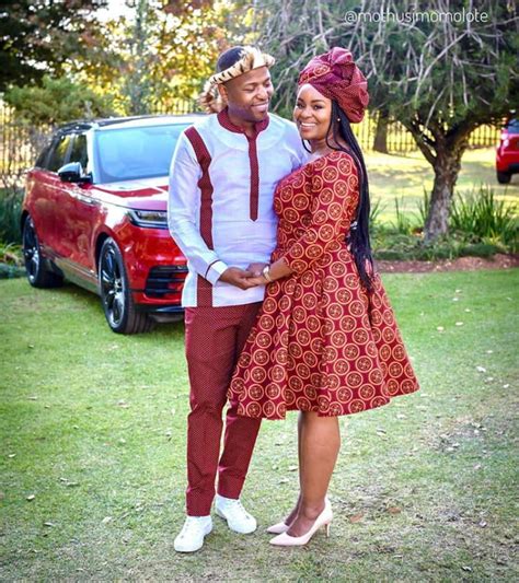 Clipkulture Sotho Couple In Seshoeshoe Traditional Outfits