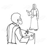 Jairus went to see jesus. Abeka | Clip Art | Jesus Calls Matthew—Jesus and Matthew