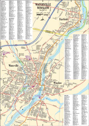 Maine Atlas And Gazetteer Watervillewinslow Map By Garmin Avenza Maps