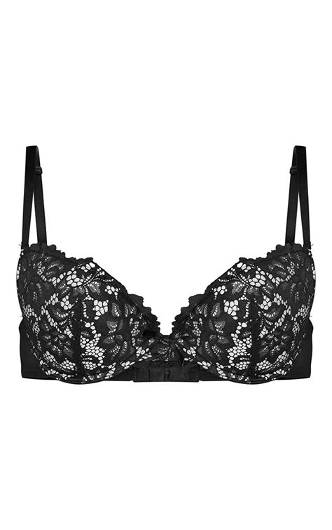 Black Ann Summers Contrast Lace Plunge Bra Prettylittlething
