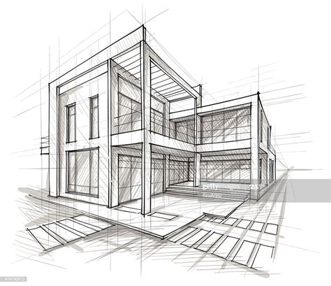 Vector Illustration Of The Architectural Design In The Style Of