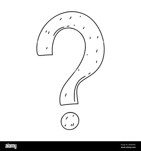 Question Mark In Hand Drawn Doodle Style Vector Illustration Isolated