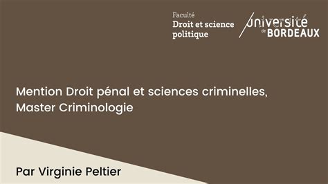 Podcast Présentation Mention Droit Pénal Et Sciences Criminelles