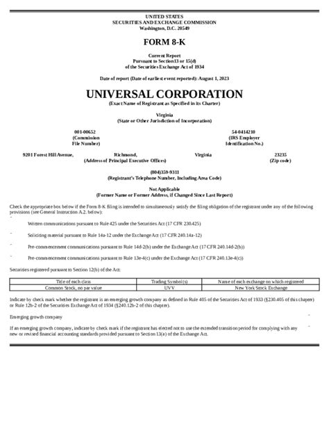 Universal Corporation Doc Template Pdffiller