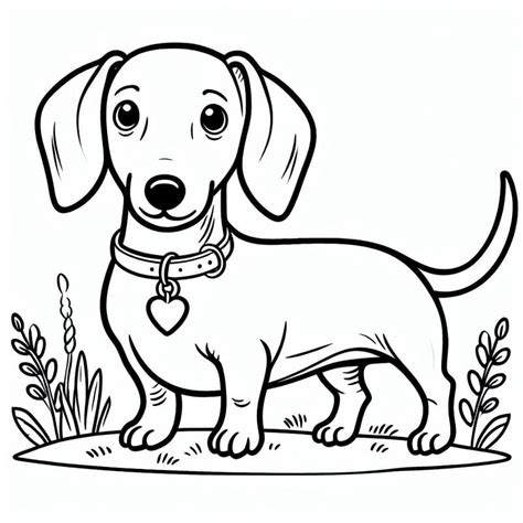 Cute Little Dachshund Coloring Page Download Print Or Color Online