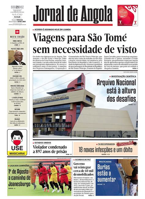 Jornal De Angola Segunda 21 De Dezembro De 2020