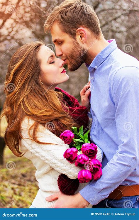 Romantic Love Story Of Beautiful Young Couple Stock Photo Image Of
