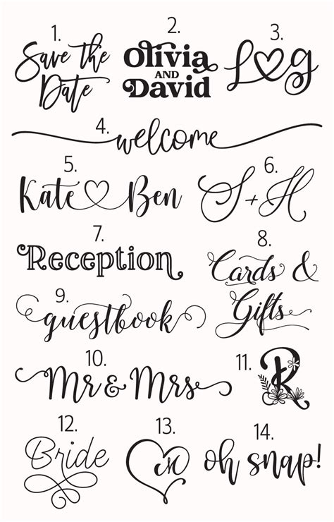 Wedding Fonts Calligraphy
