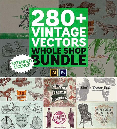 Vintage Vectors Mega Bundle Free Download Vintage Vector Free Vector