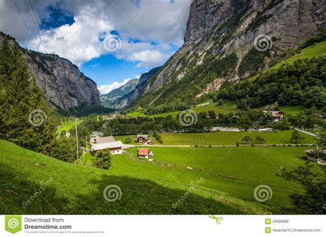 Swiss Village Of Stechelberg Stock Photo Image Of Jungfraujoch
