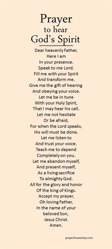 Prayer To Hear Gods Spirit Words Prayers Prayer Scriptures