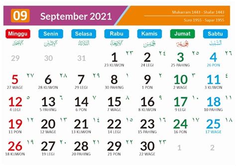 Kalender Bulan September 2021 Dan Hari Peringatannya Enkosacom