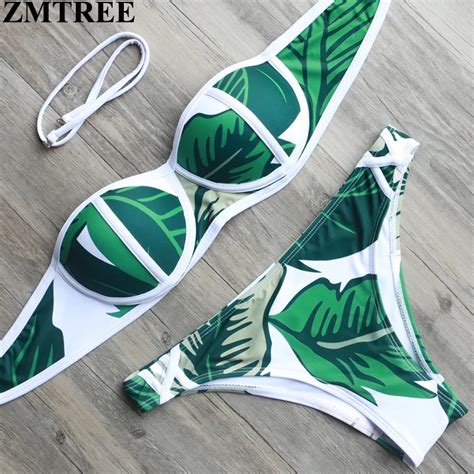 Buy Zmtree Brand New Bikini Set 2017 Women Bandage Swimsuit Halter Top Swimwear