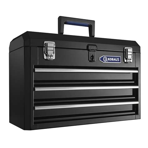 Kobalt Portable 2067 In 3 Drawer Black Steel Lockable Tool Box At