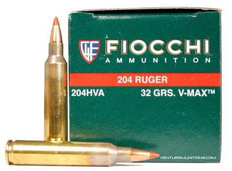 Fiocchi 204 Ruger 32gr V Max Ammo 50 Rounds Ventura Munitions