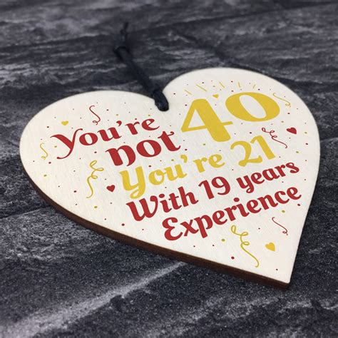 Check spelling or type a new query. 40th Birthday Gift Wooden Heart Sign Gift For Friend Dad ...