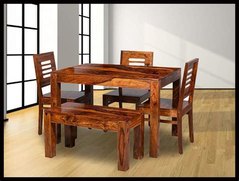 Buy Vinod Furniture Wooden Solid Sheesham Wood Dining Table 4 Seater