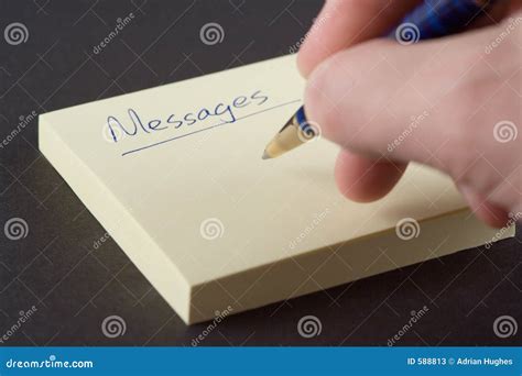Writing Messages Stock Image Image Of Hand Recall Business 588813