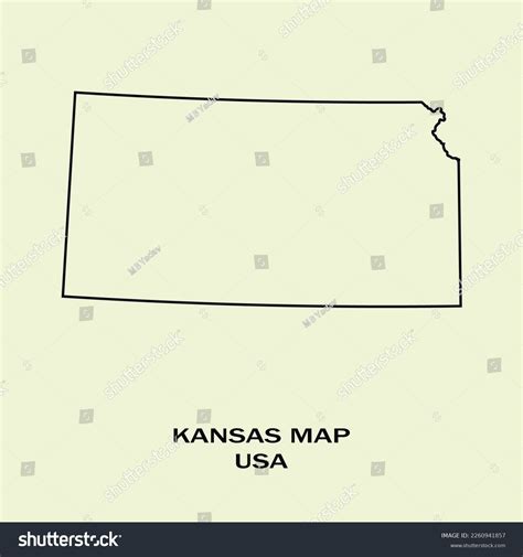Map Of Kansas Map Of Kansas With An Outline Royalty Free Stock
