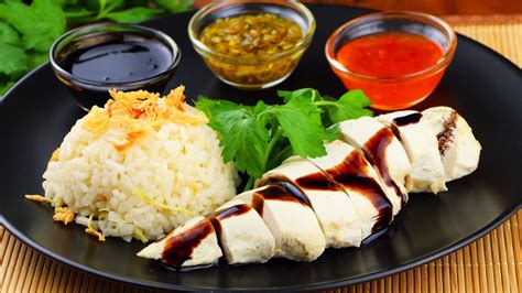 Hainanese chicken rice is comfort food for most people in asia, including me. Hainanese Chicken Rice With 3 Sauces - Pick Your Flavor