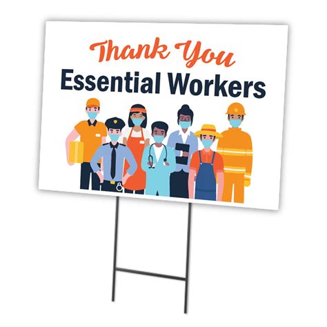 Thank You Essential Workers 12 X 16 Yard Sign And Stak Protect Your
