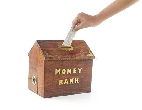 Depositing Money In Money Box Stock Image Image Of Container Banking