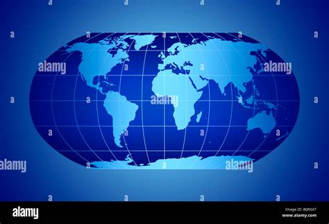 Blue World Map Projection Photo Stock Alamy