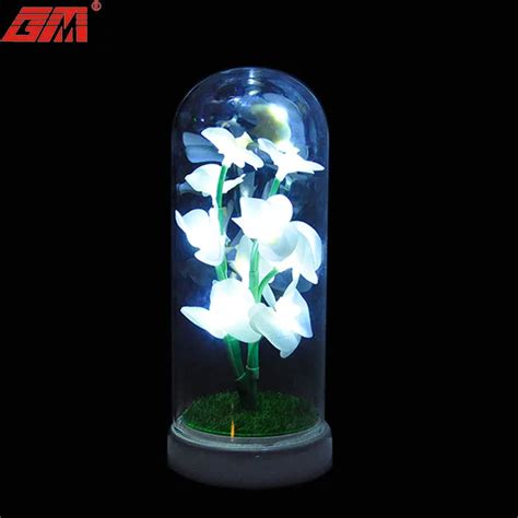 Handmade Decorative Preserved Flower Glass Dome With Led Light Buy Flower Glass Dome Product