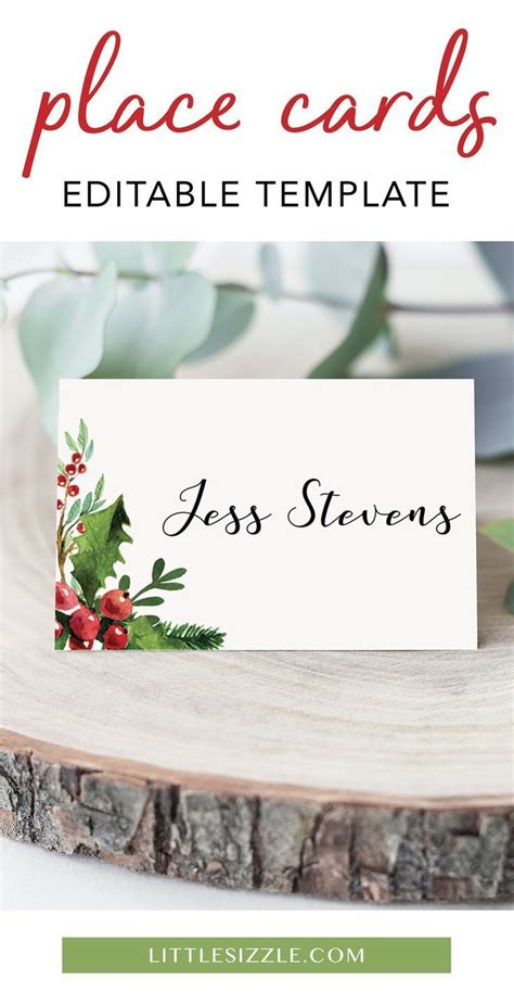 Christmas Table Decorations Place Cards By Littlesizzle Show Your