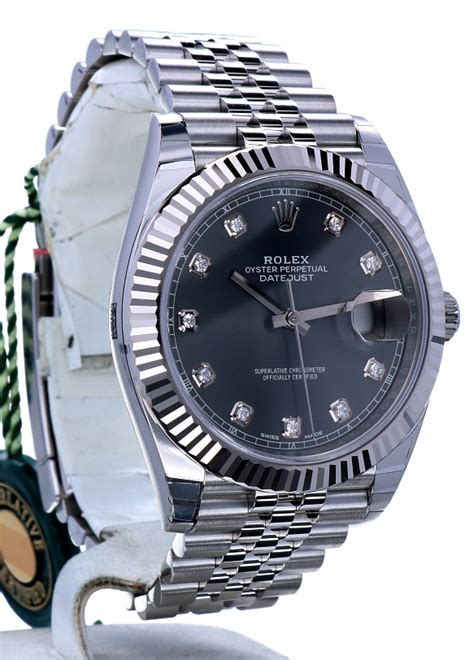 Rolex Datejust Ii Jubilee Steel Rhodium Diamond Dial 41 Mm Unworn