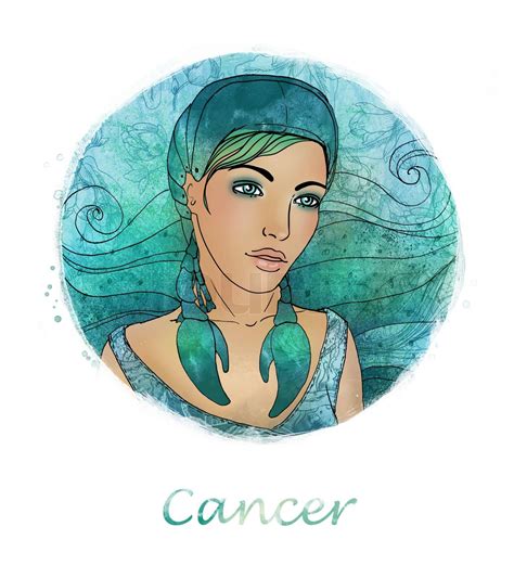 Cancer Zodiac Sign As A Beautiful Girl Stock Image Colourbox