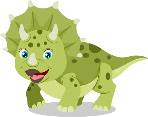 Cute Green Triceratops Dinosaur Cartoon 9015775 Vector Art At Vecteezy