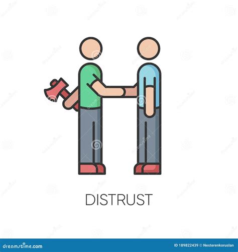 Distrust Feeling Icon. Outline Sketch Drawing Vector Illustration