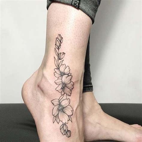 Floral Foot Tattoo For Flower Tattoo Ideas For Women Tattoos For