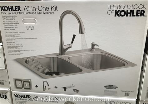 Kitchen faucet 1 costco high arc kitchen faucet kitchen faucet. Kohler All-In-One Stainless Steel Sink and Faucet Kit ...