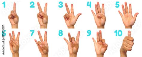 Sign Language Numbers 1 10 For The Deaf Fingerspelling In American
