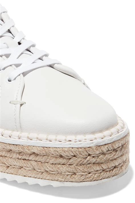 Rag And Bone Kent Leather Espadrille Platform Sneakers In White Lyst