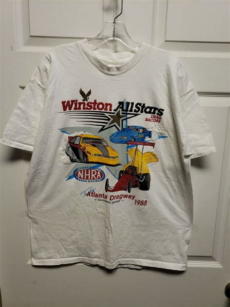 Vtg 1988 Nhra Winston All Stars Drag Racing Men T Shirt Size Xl White