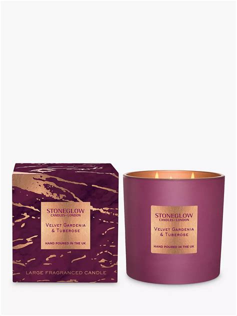 stoneglow luna velvet tuberose scented candle 700g at john lewis and partners